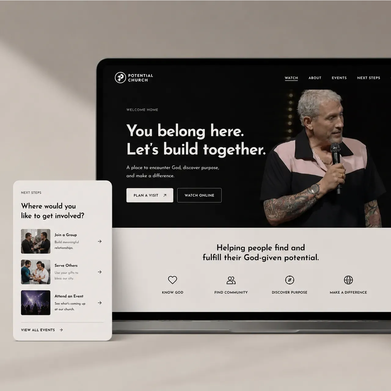 A welcoming church website that answers a first-time guest's questions clearly