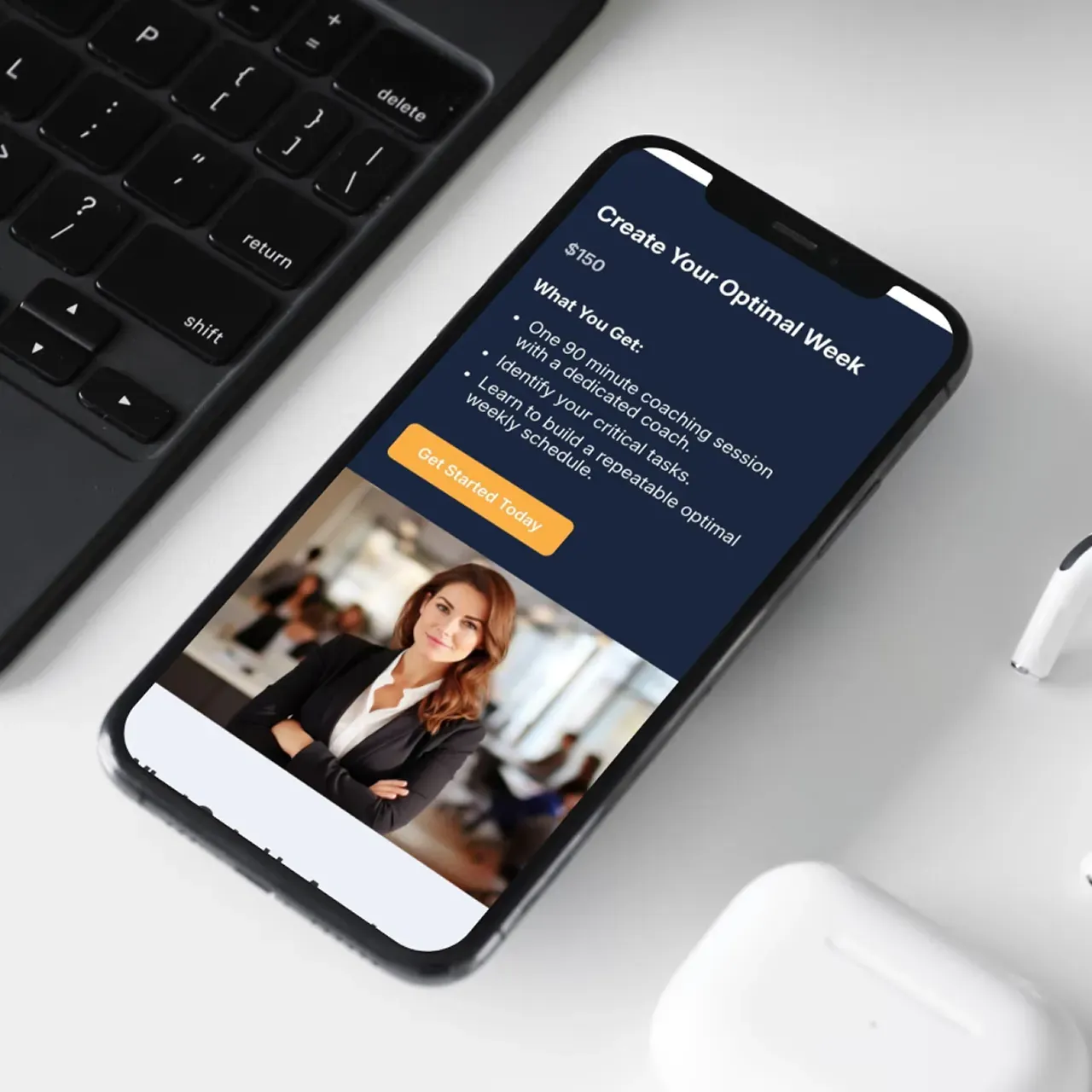 A coaching website that names the client's problem and makes the next step obvious