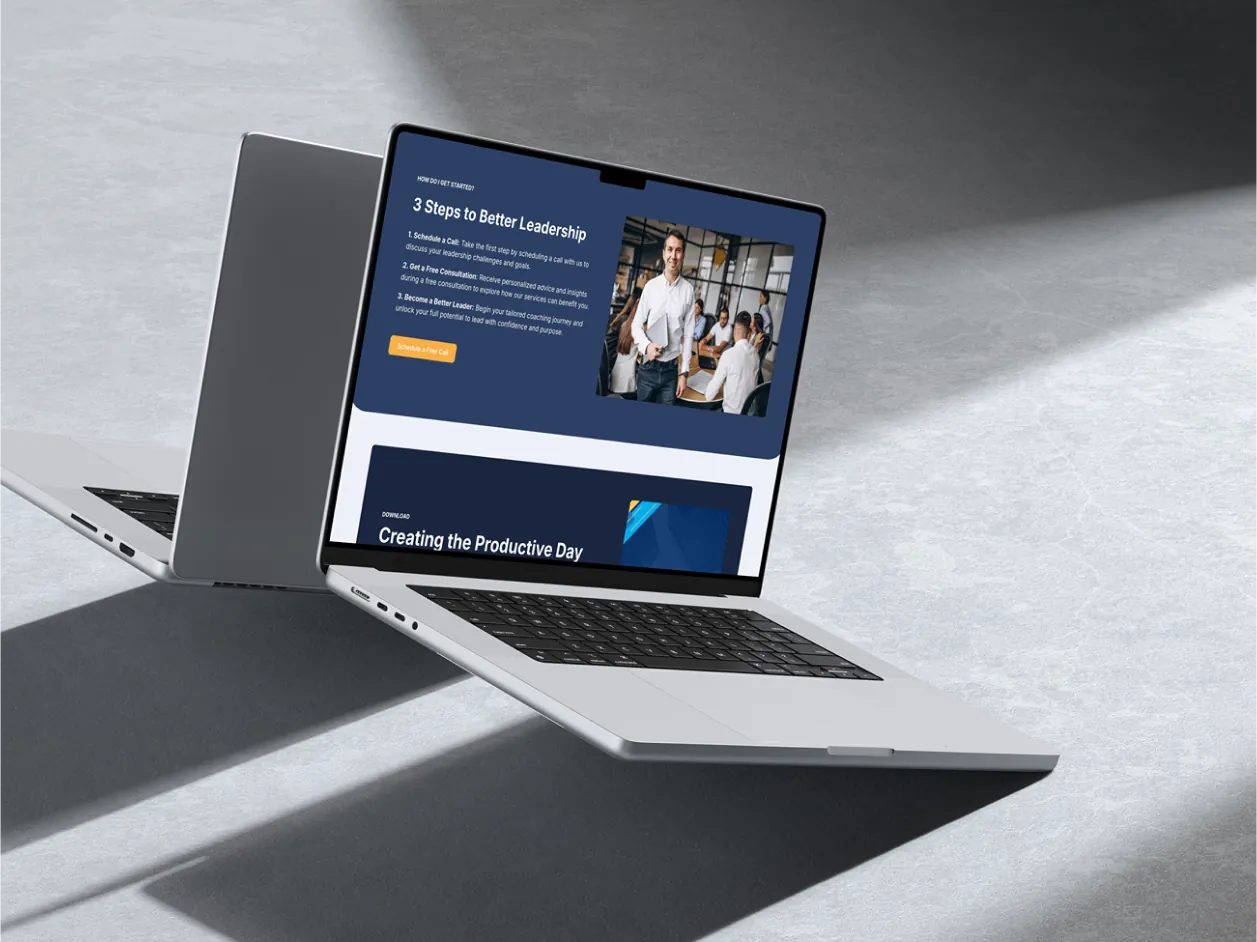 laptop mockup of well maintained website