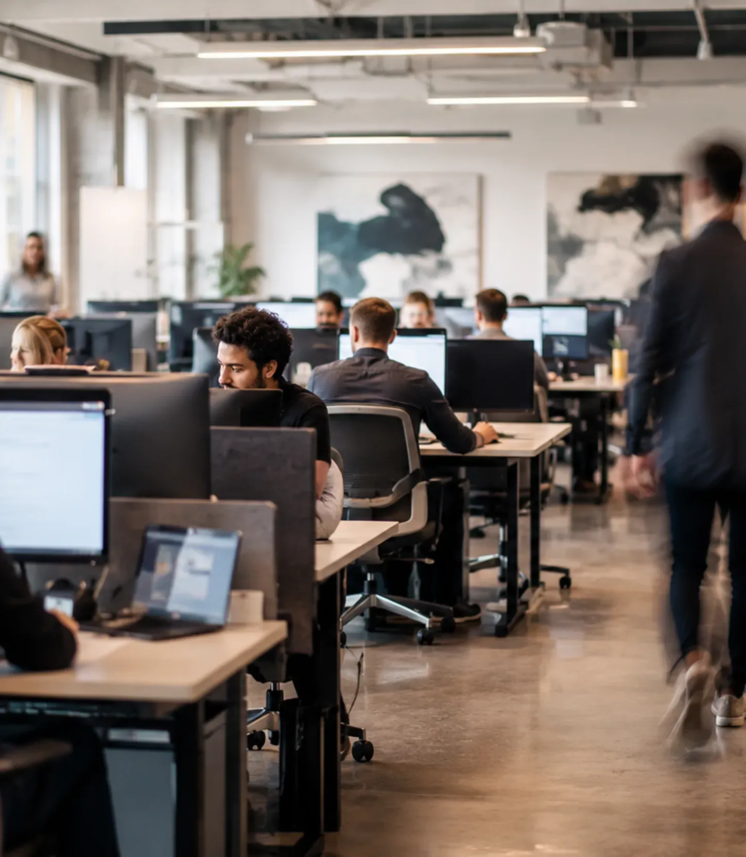 CL Creative founder, a former recruiter, at work in a staffing office