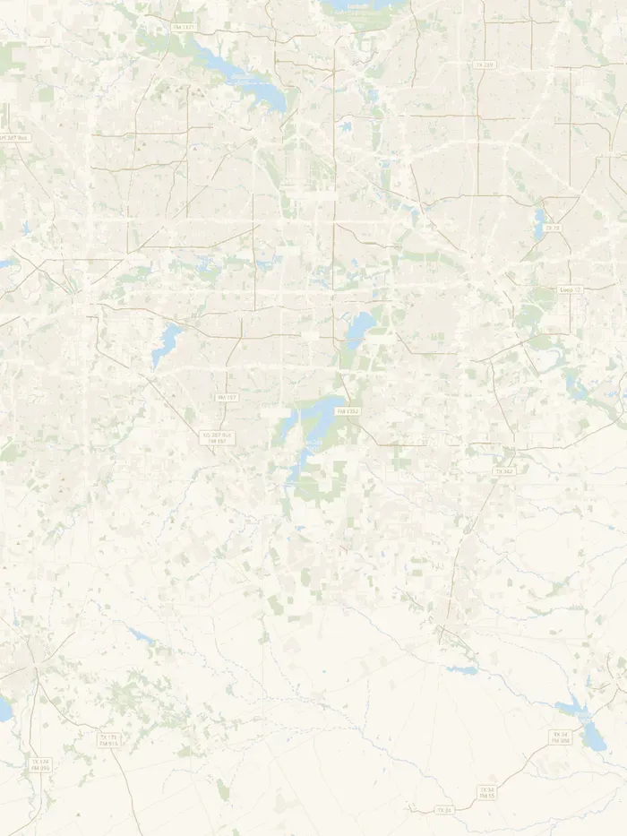 Map of the Dallas–Fort Worth metroplex