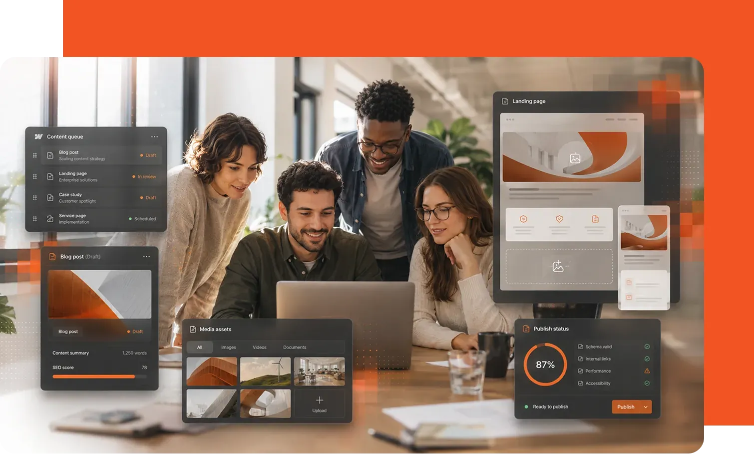 Marketing team shipping campaigns with a Webflow site that scales